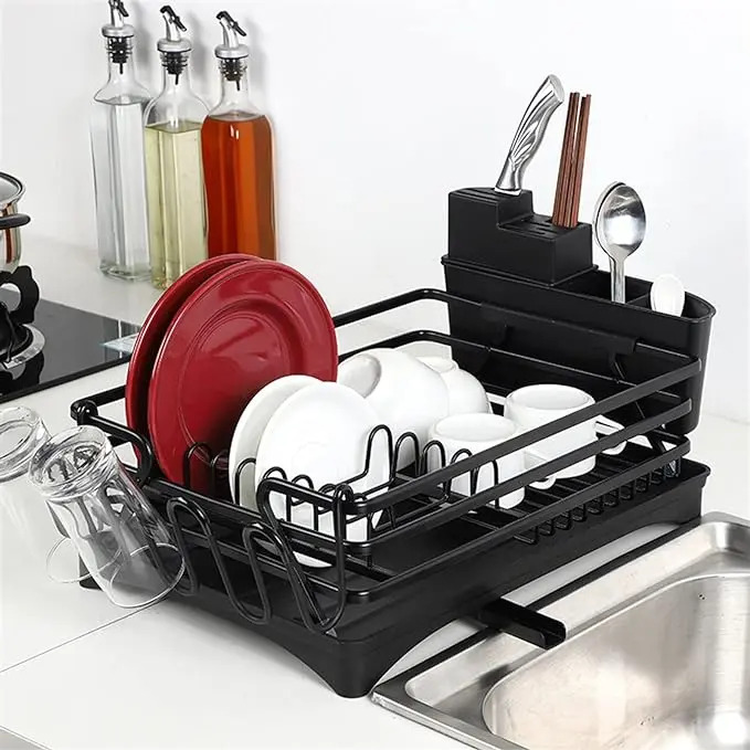 Secador De Platos Platera Moderna De Aluminio Inoxidable