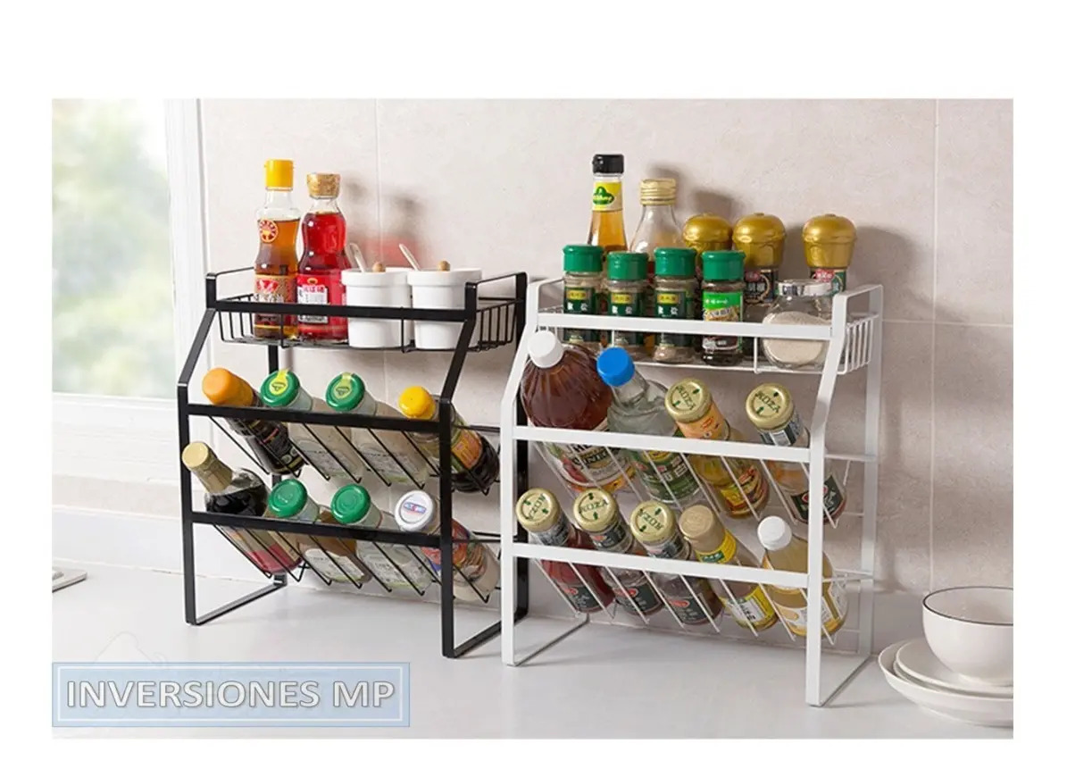 Organizador Rack De Cocina Especias Botellas 3 Niveles - Imagen 10
