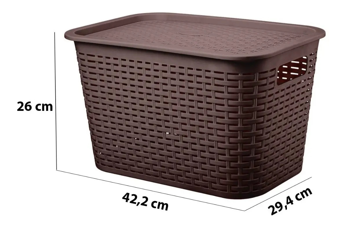 Canastilla Canasta Organizadora Multiusos Rattan 22 Litros - Imagen 7