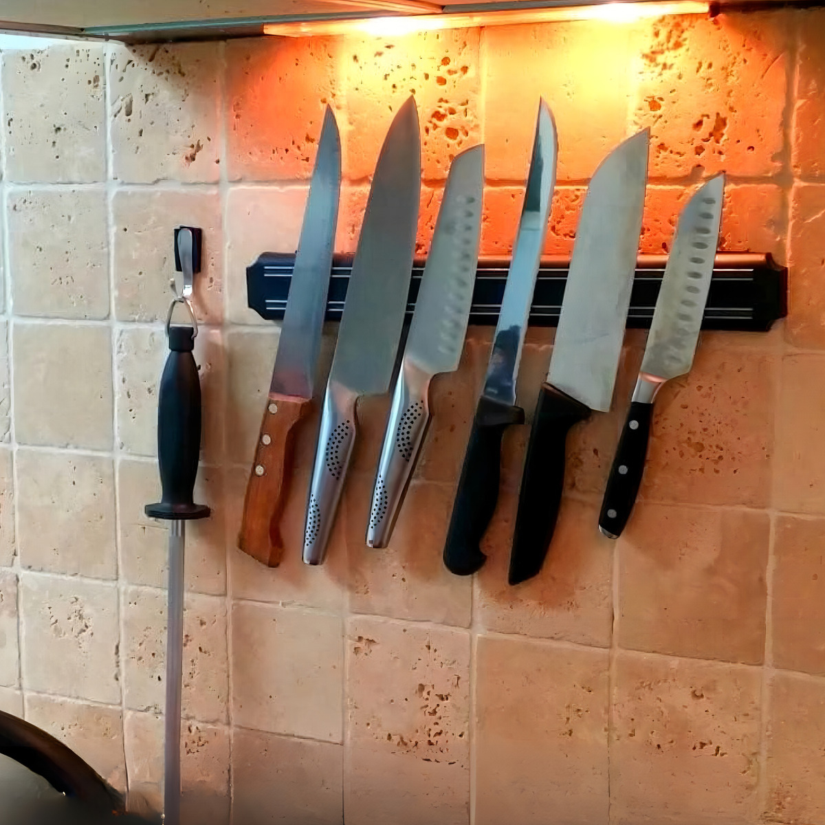 Imán Barra Magnética Cocina Porta Cuchillos 33 Cm Negro - Imagen 3
