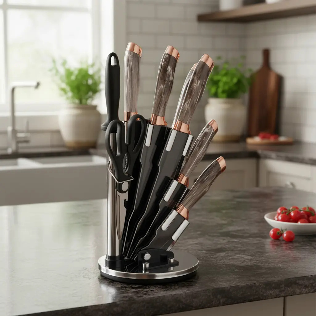 Set De Cuchillos Premium 8 Piezas Con Soporte Giratorio - Imagen 2
