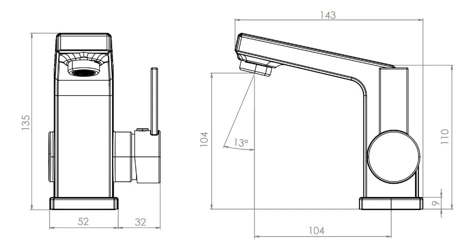 Monomando Lavatorio Llave Grifo Modelo Ridotti Stretto - Imagen 13