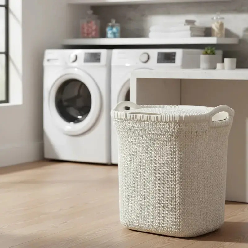 Moderno Cesto Canasto Para Ropa Khipu 40 Litros Con Tapa - Imagen 10