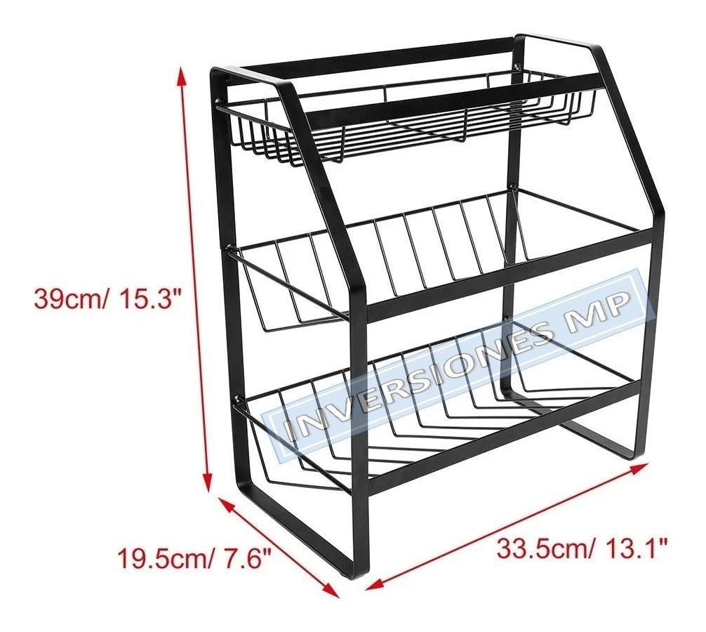 Organizador Rack De Cocina Especias Botellas 3 Niveles - Imagen 3