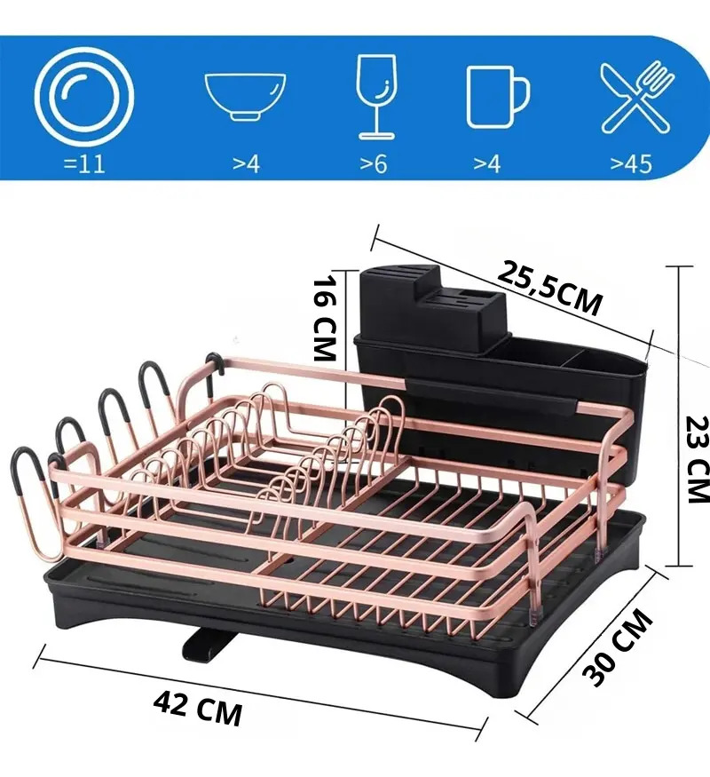 Secador De Platos Platera Moderna De Aluminio Inoxidable - Imagen 21
