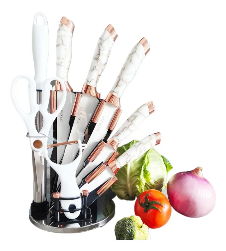Set De Cuchillos Premium 9 Piezas Con Soporte Giratorio - Imagen 2