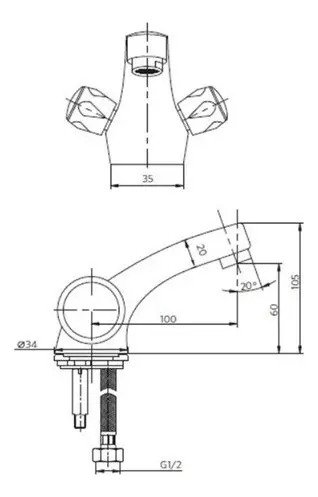 Monoblock Lavatorio Mossini Metal Stretto Cromo - Imagen 7