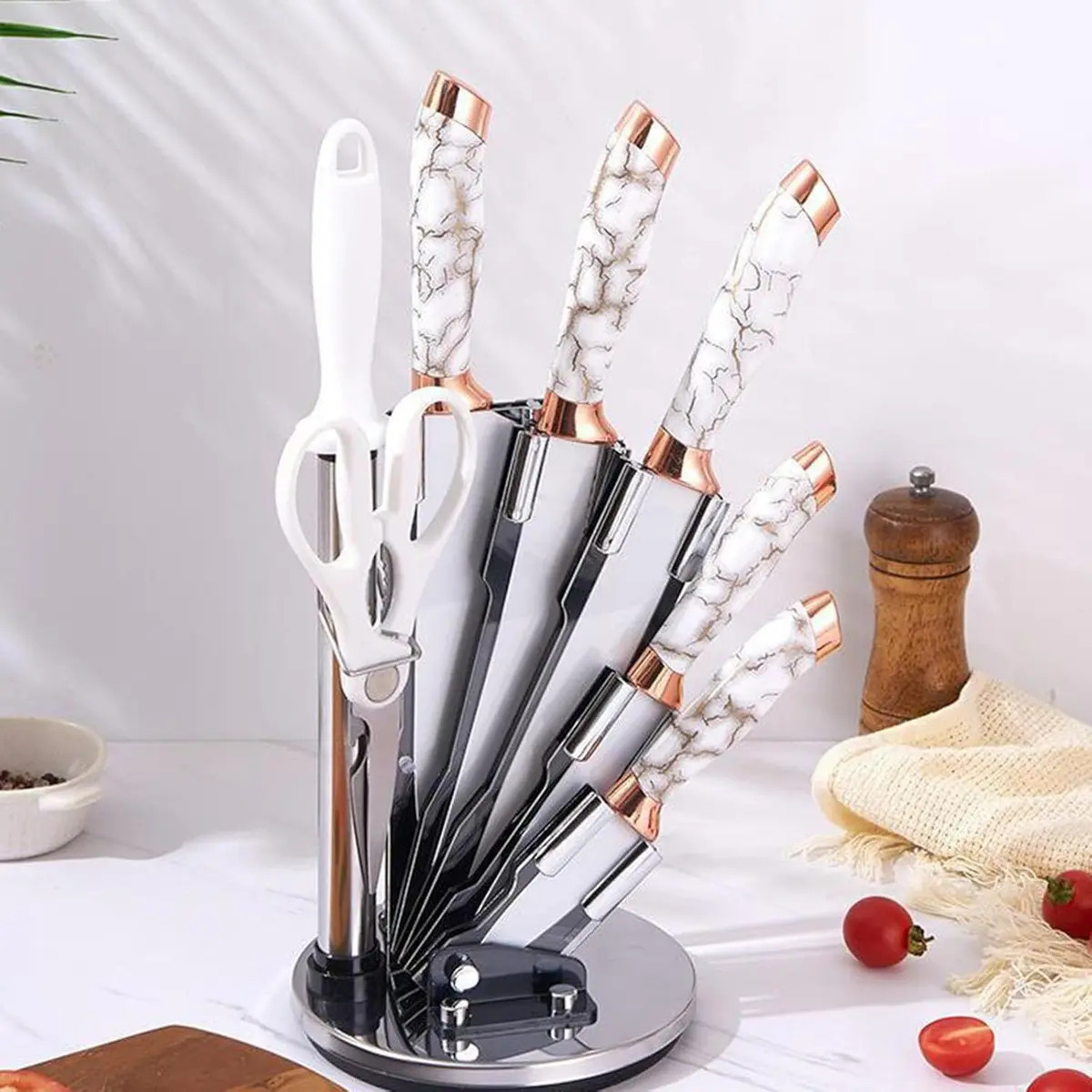 Set De Cuchillos Premium 8 Piezas Con Soporte Giratorio - Imagen 30