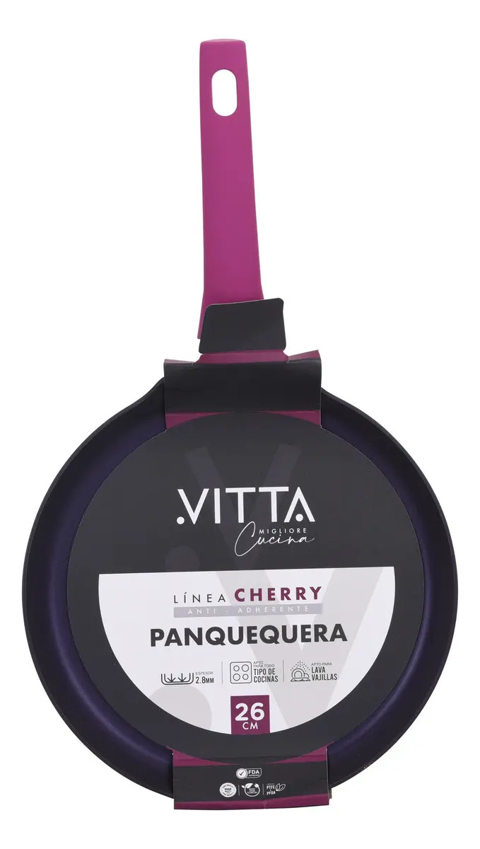 Panquequera Budare Plancha Cherry Marca Vitta 26cm - Imagen 7