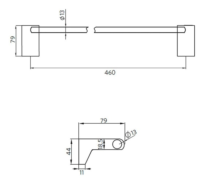 Barra Toallero 46 Cm Modelo Dessin Stretto - Imagen 3
