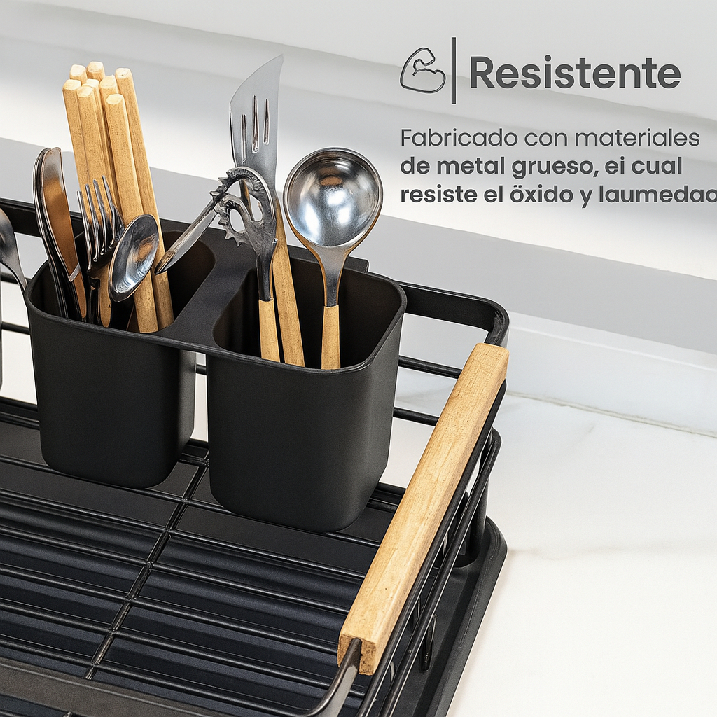 Secaplatos Escurridor Platera Acero Carbono Con Cubiertero - Imagen 8