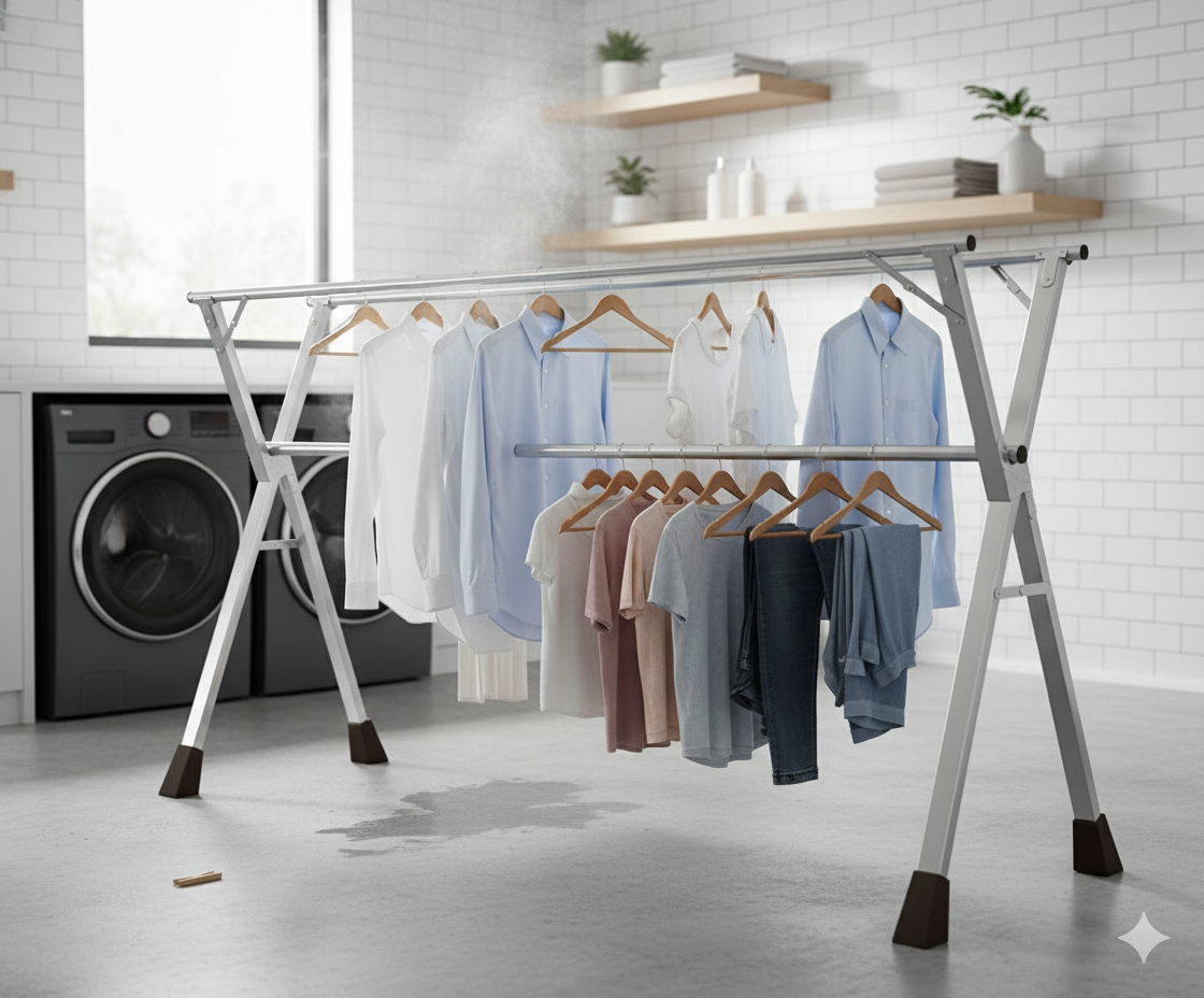 Tendedero De Ropa Plegable Modelo X Extensible de 1,43 Mts a 2,28 Mts - Imagen 5