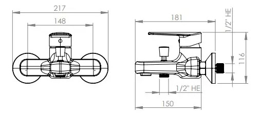 Monomando Llave Grifo Tina Ducha Modelo Nashville Marca Pmb - Imagen 5