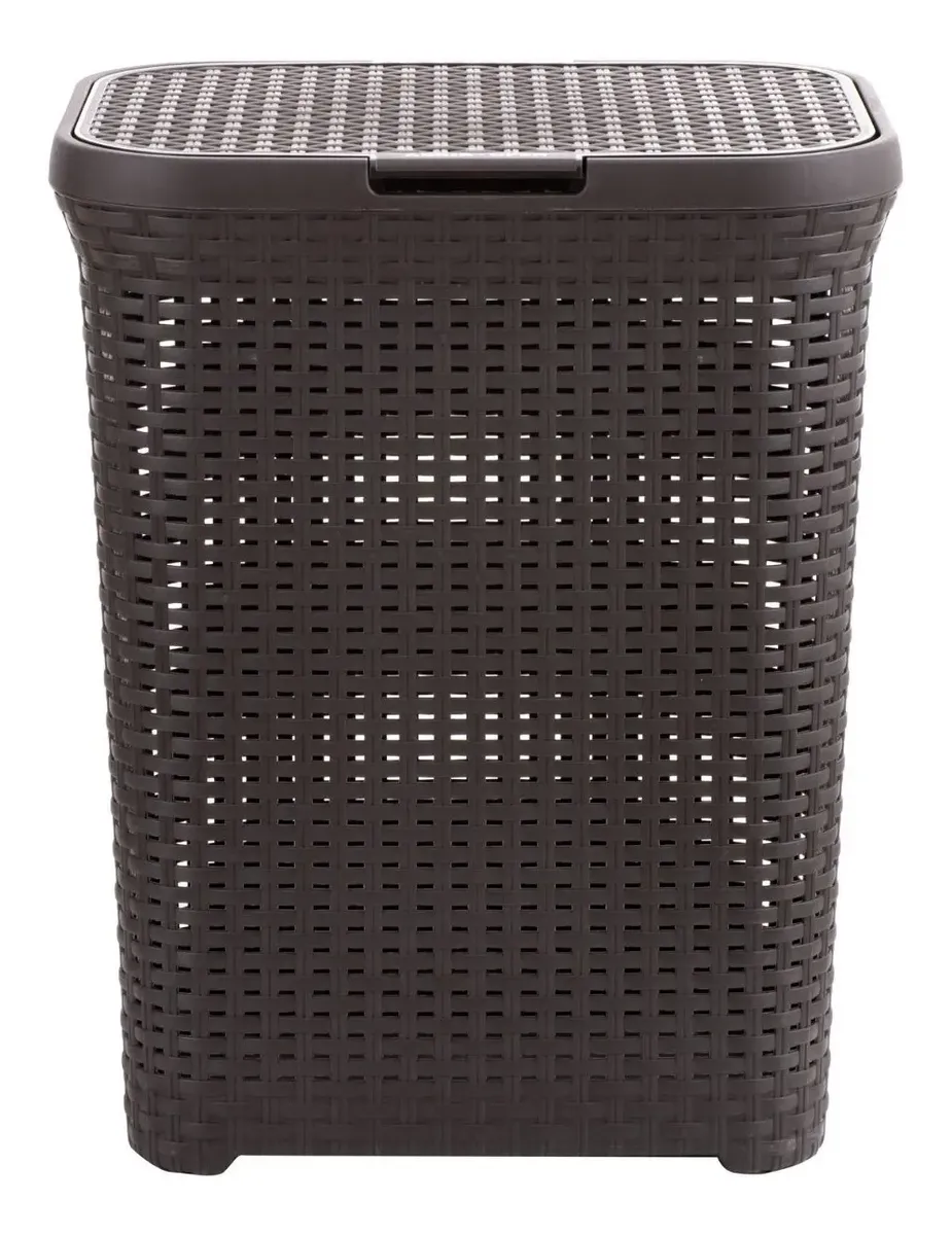Cesto Canasto Para Ropa Ratan 60 Litros Con Tapa Reyplast - Imagen 4