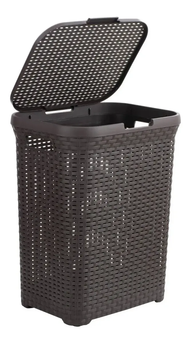 Cesto Canasto Para Ropa Ratan 60 Litros Con Tapa Reyplast - Imagen 5