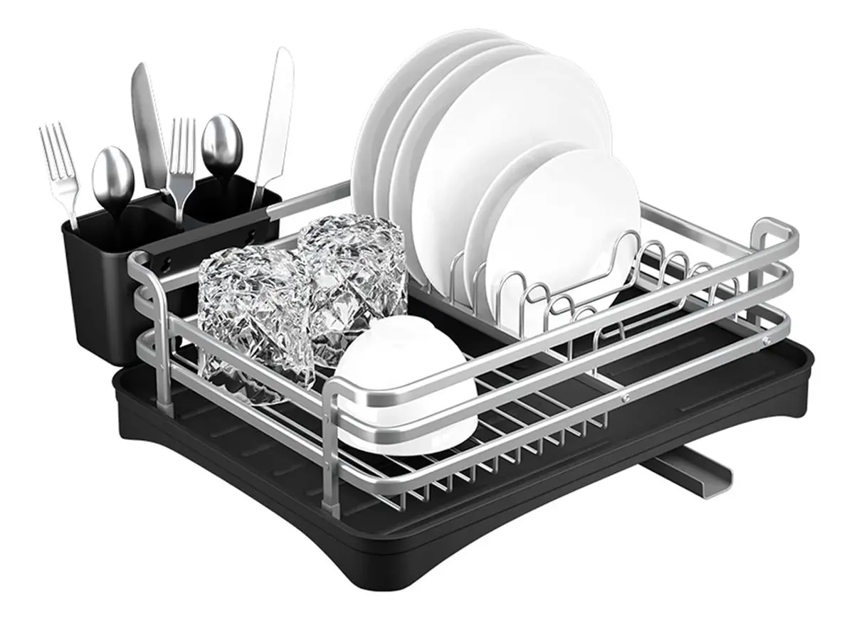 Secador De Platos Platera Moderna De Aluminio Inoxidable - Imagen 2