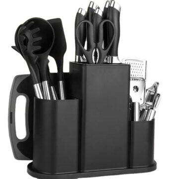 Juego De Cuchillos Y Utensilios Cocina 21 Piezas Con Soporte