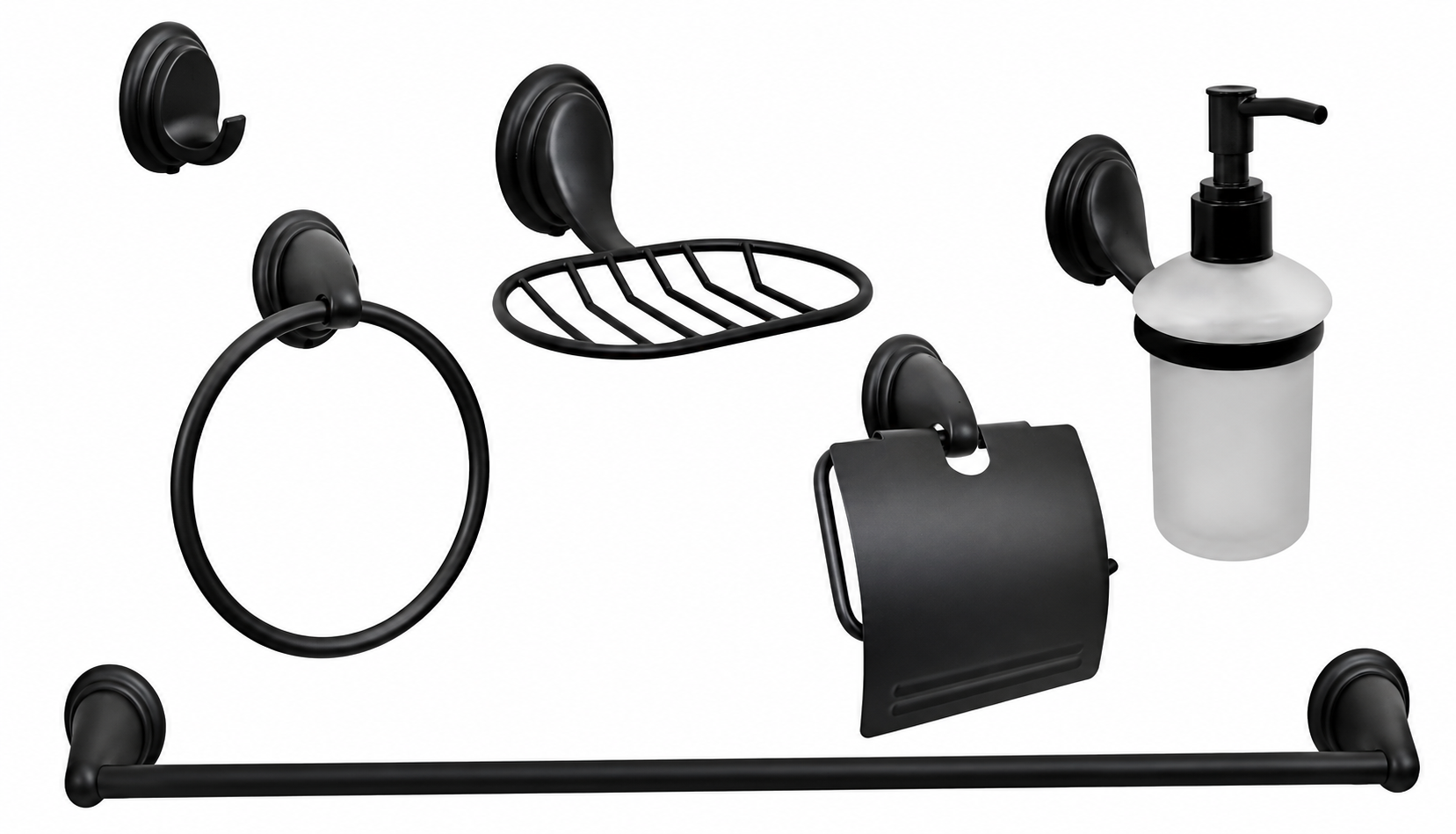 Kit Accesorios de Baño 6 Piezas Modelo Notte Marca Taumm