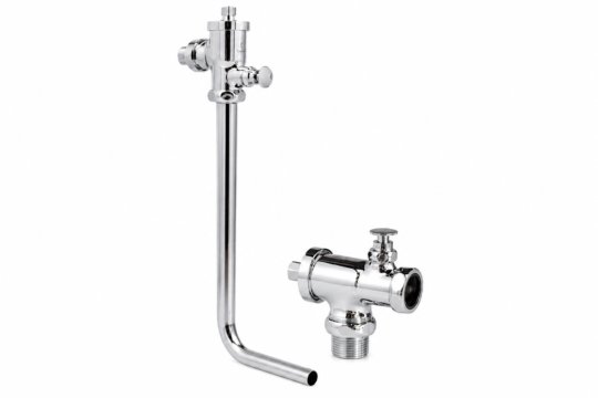 Fluxómetro 1 Pulgada de Botón Inodoro WC con Tubo de Descarga y Fittings Incluidos