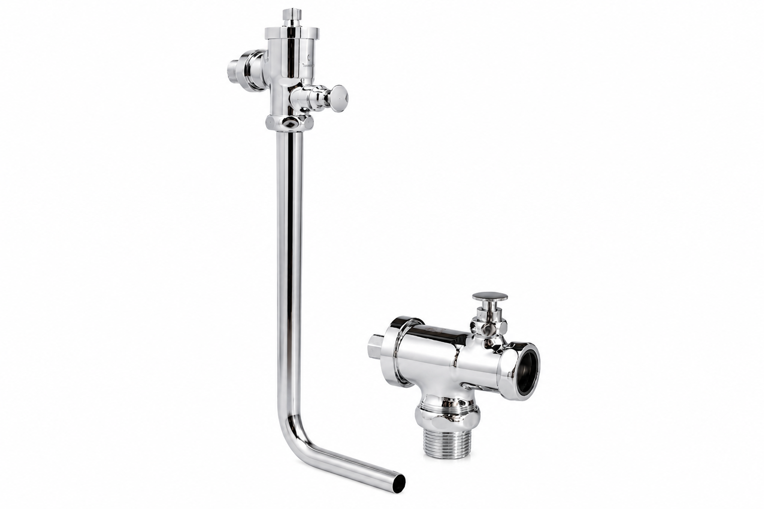 Fluxómetro 1 Pulgada de Botón Inodoro WC con Tubo de Descarga y Fittings Incluidos