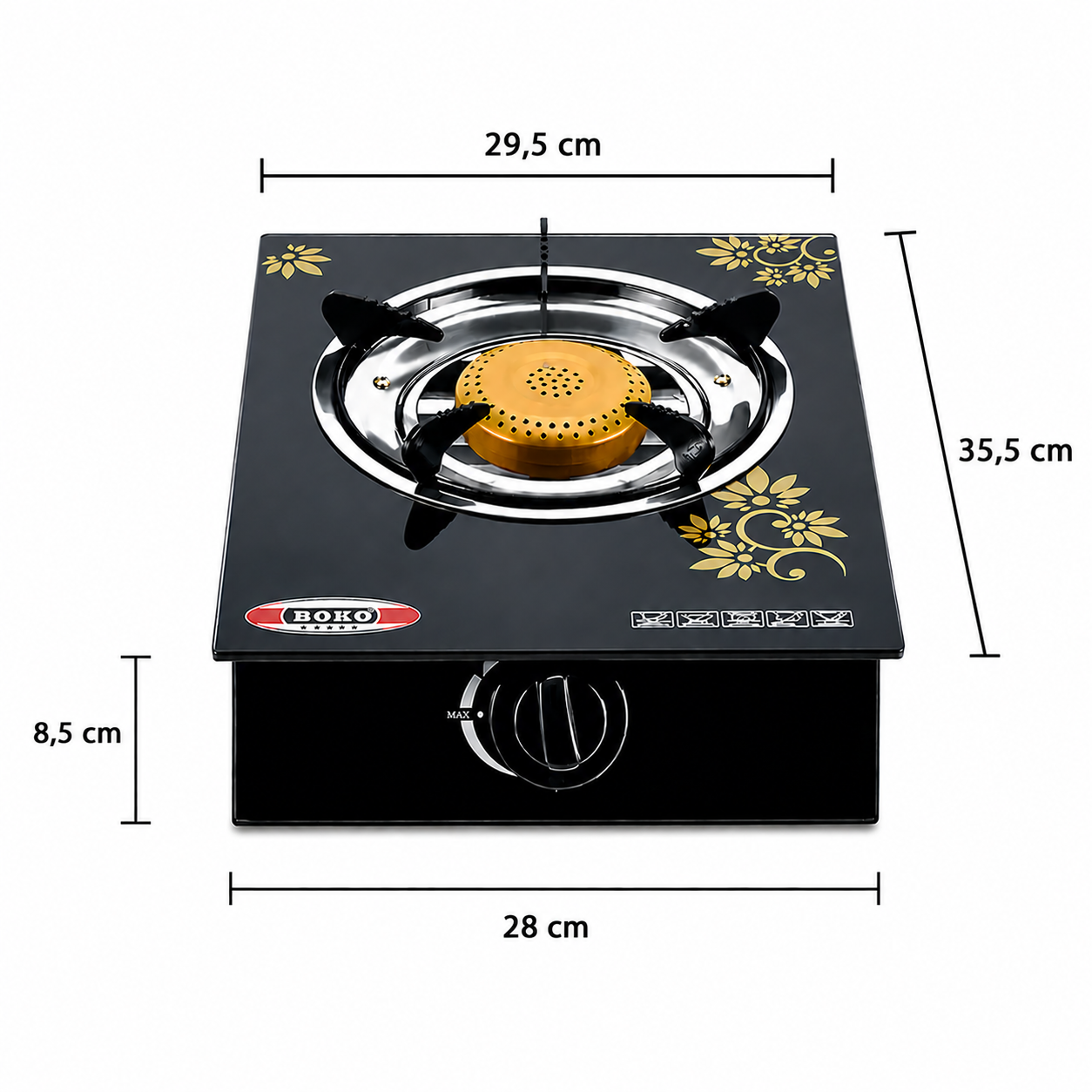Cocina A Gas De 1 Plato Vidrio Templado Marca New Line - Imagen 8