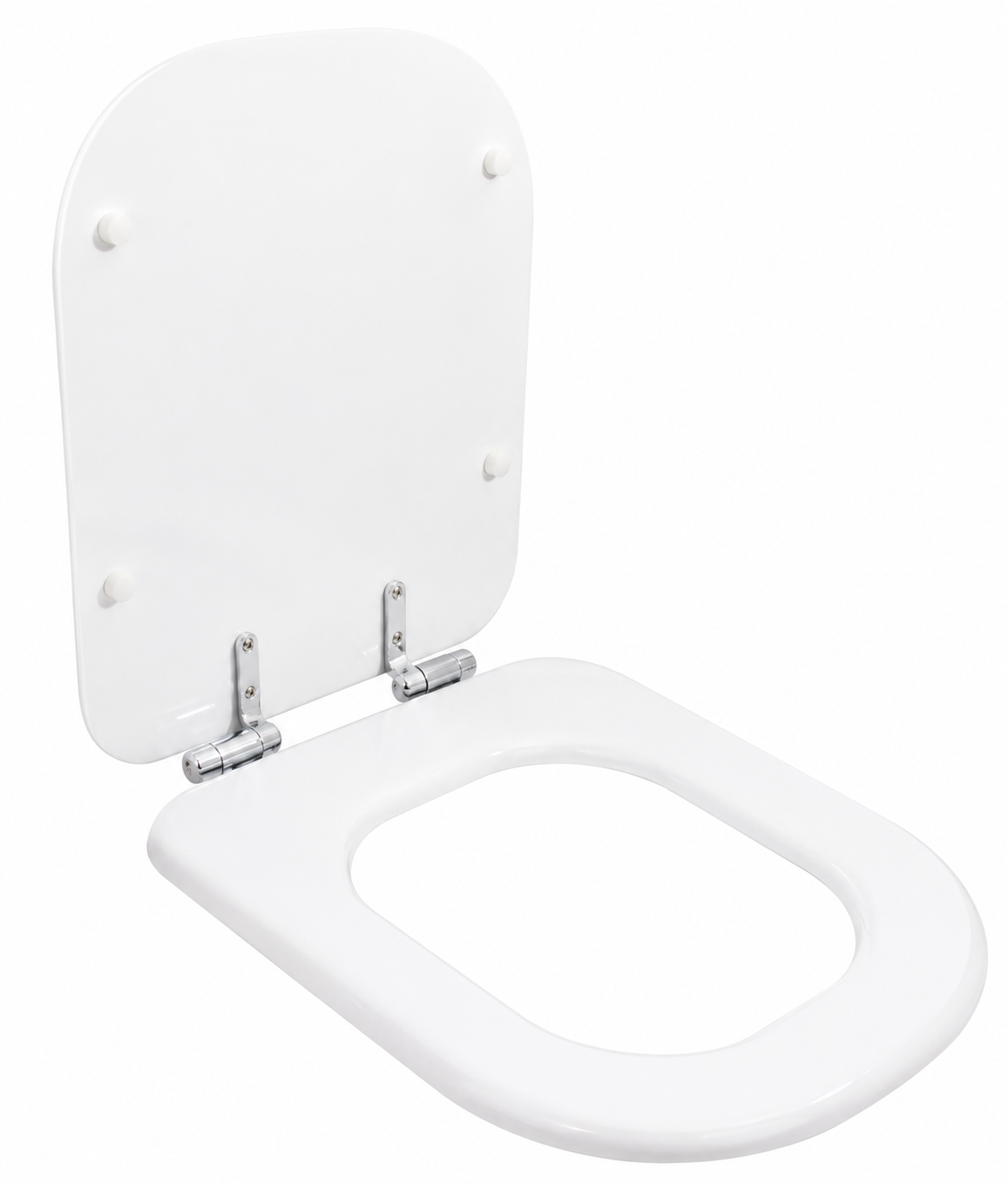 Asiento Tapa WC Elongado De Madera Con bisagras Metalica y Cierre Sueve Modelo Hamburg Marca Taumm - Imagen 5