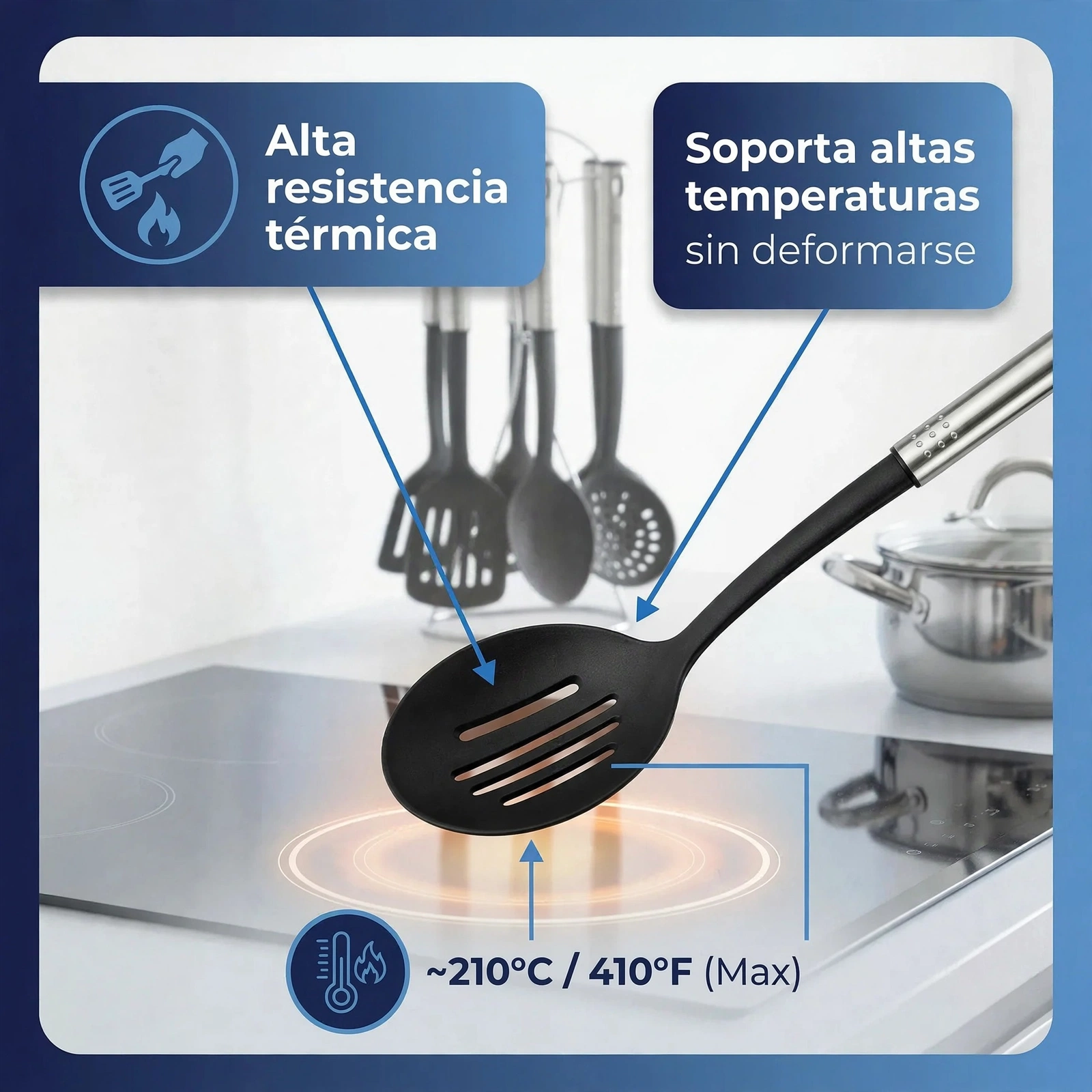 Set De Utensilios De Cocina 7 Piezas Modelo Maid Marca Magefesa - Imagen 6