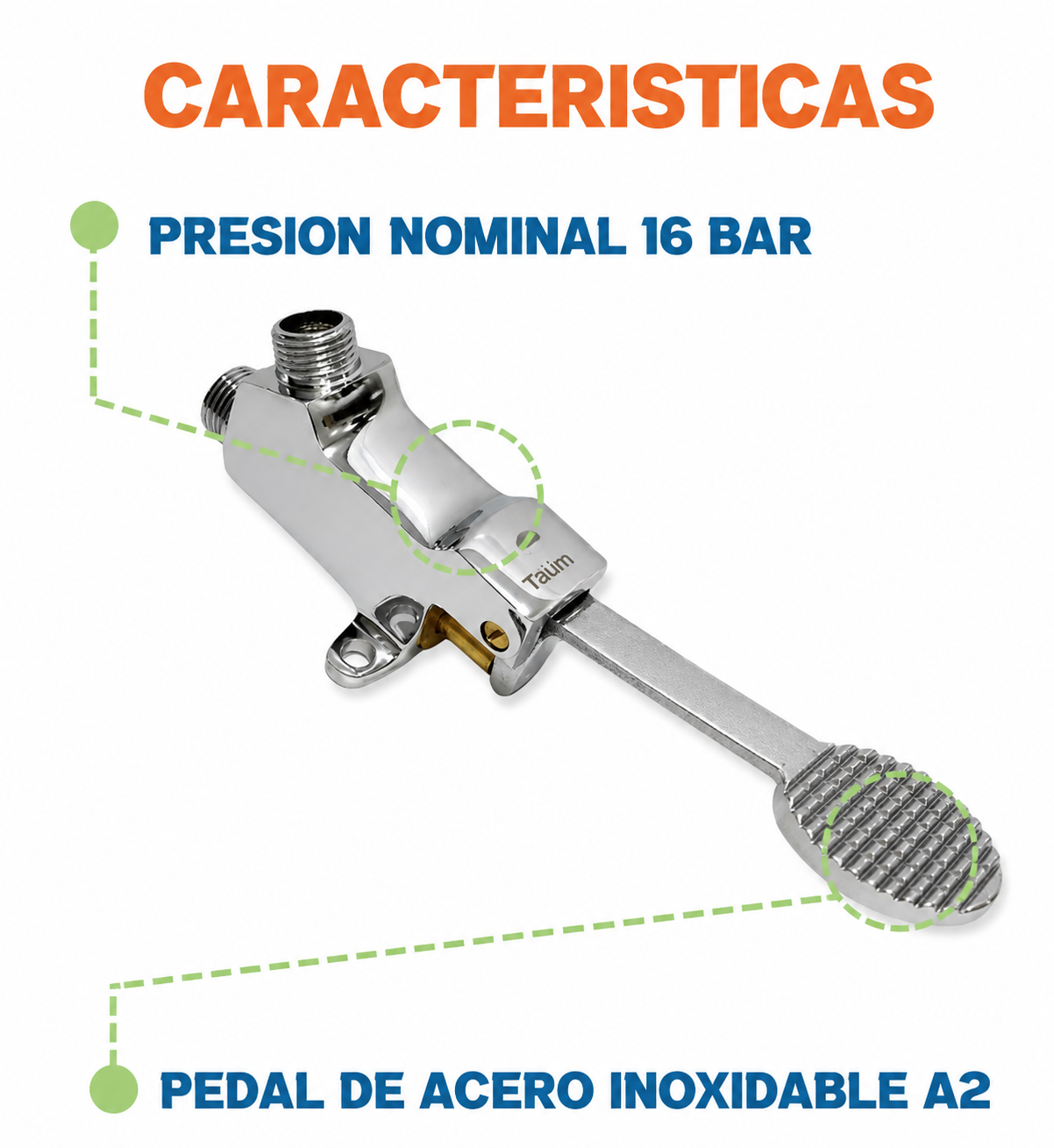 Válvula Pedal HE-HE 1/2" Marca Taumm - Imagen 6