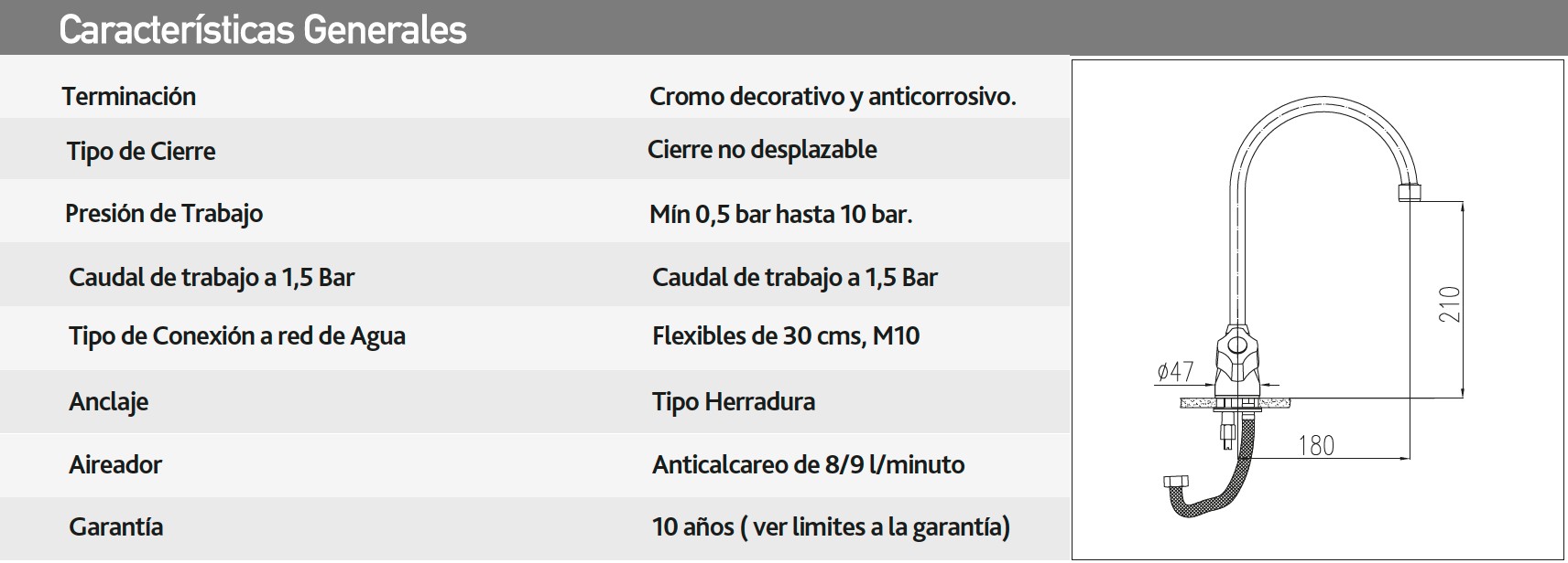 Llave Grifo Para Lavaplatos Tipo Monoblock Modelo Novella Marca FAS - Imagen 4