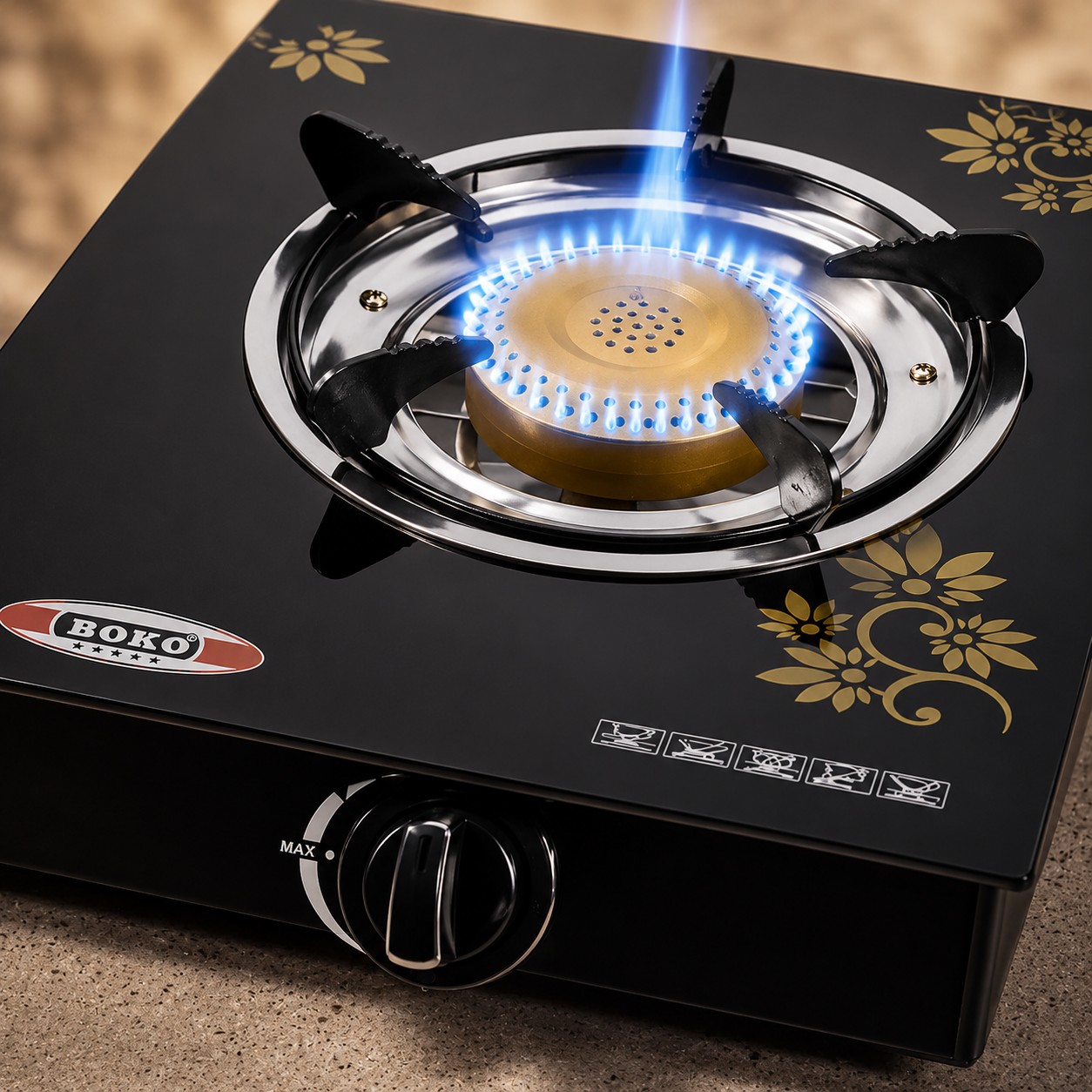 Cocina A Gas De 1 Plato Vidrio Templado Marca New Line - Imagen 6