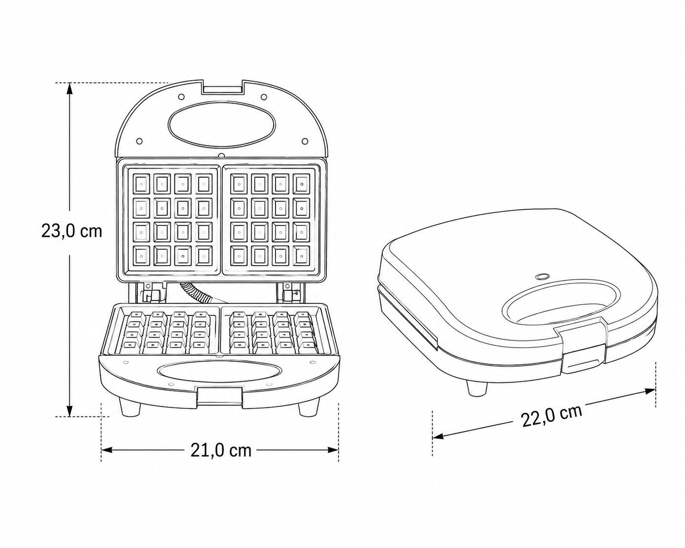 Wafflera Doble Antiadherente 700w Marca LumaBella - Imagen 5