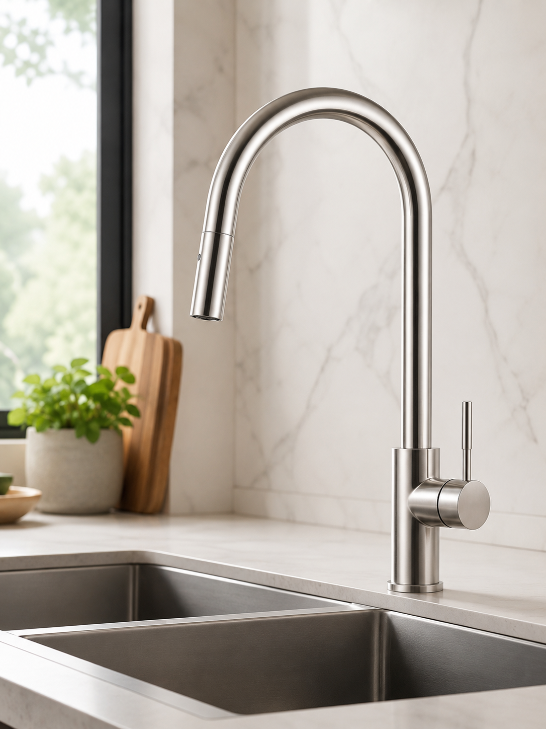 Monomando Llave Grifo Extraible Para Lavaplatos Modelo Modern Inox Marca Taumm - Imagen 6