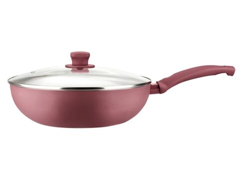 Wok Antiadherente Con Tapa 28 cm 3,5 Litros Modelo Spring Marma Marmicoc