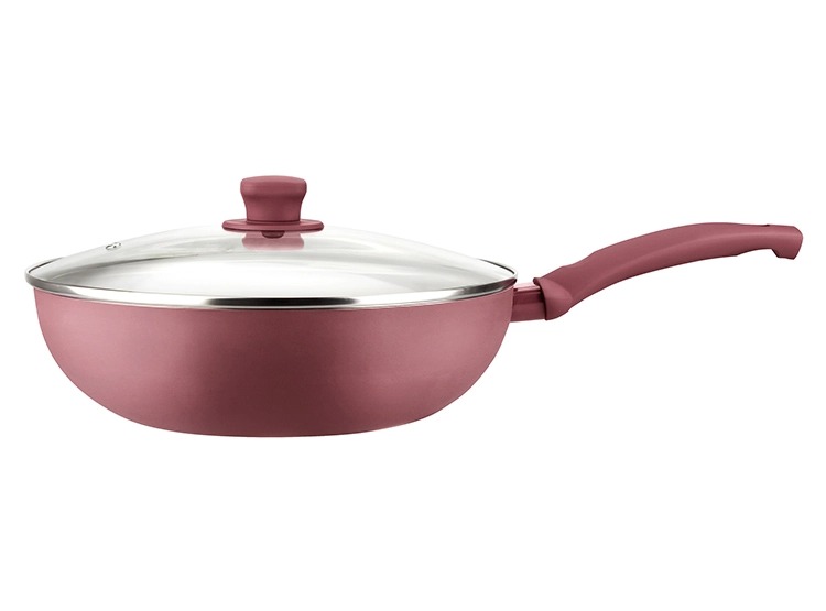 Wok Antiadherente Con Tapa 28 cm 3,5 Litros Modelo Spring Marma Marmicoc