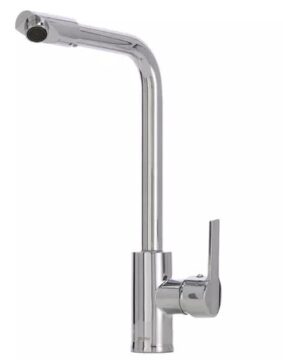 Monomando Llave Grifo Lavaplatos Cuello Alto Modelo Maiori Marca Stretto Cromo Cabezal Giratorio
