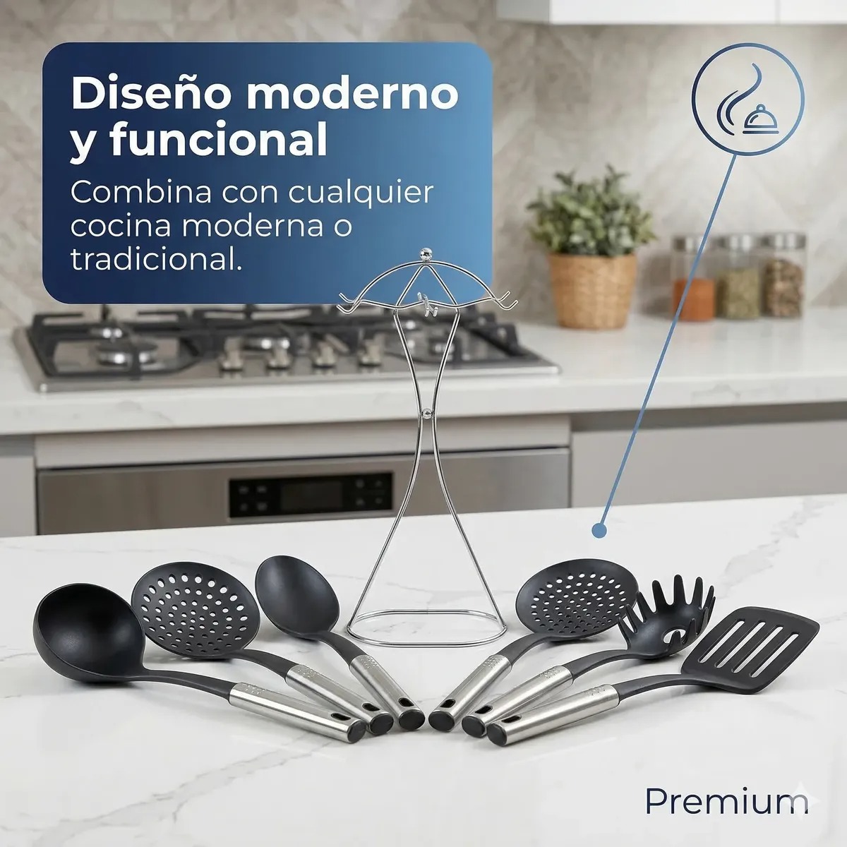 Set De Utensilios De Cocina 7 Piezas Modelo Maid Marca Magefesa - Imagen 4