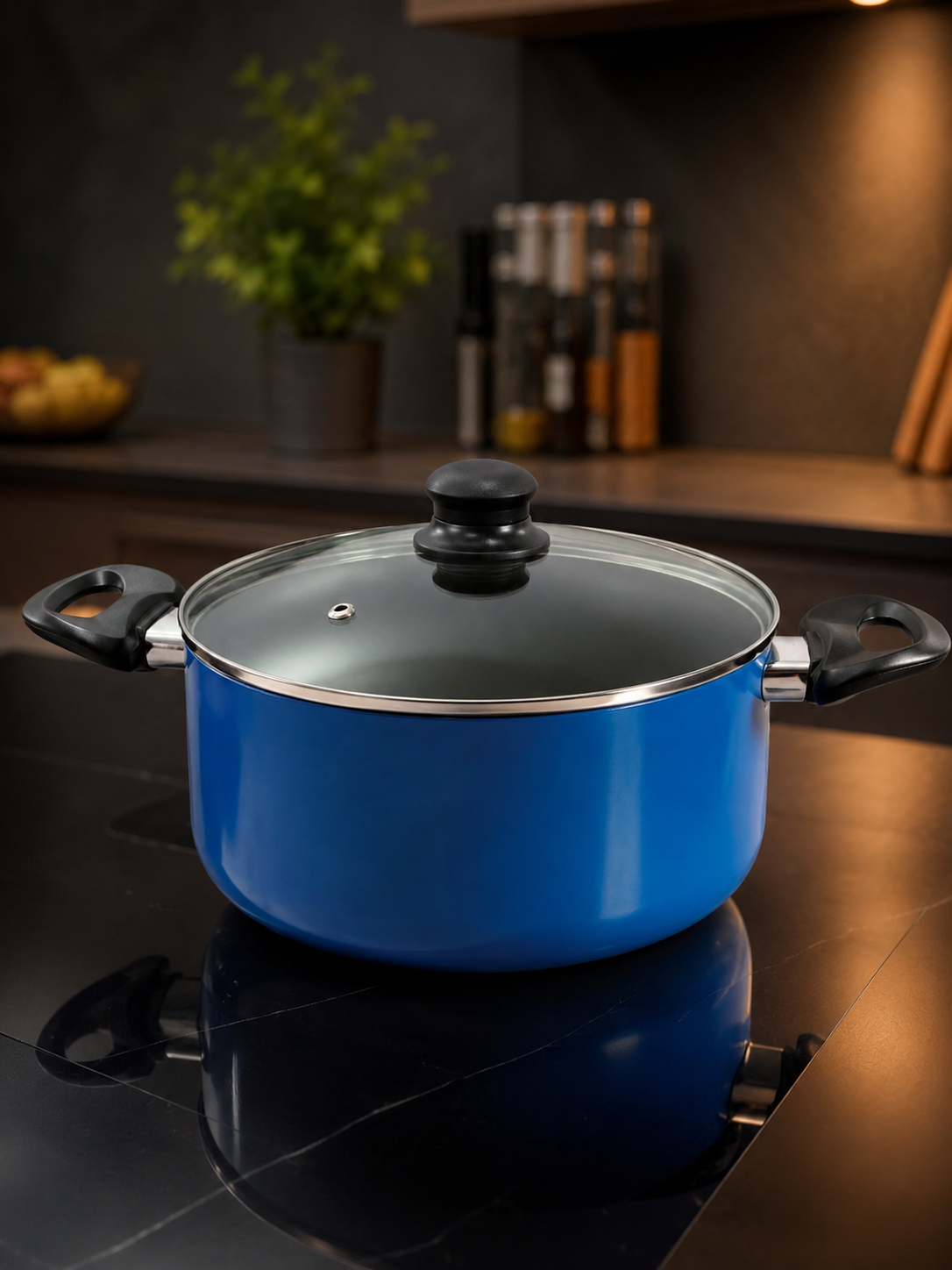 Olla Cacerola Antiadherente 24 cm 5 Litros Modelo Royal Blue Marca Vitta - Imagen 5