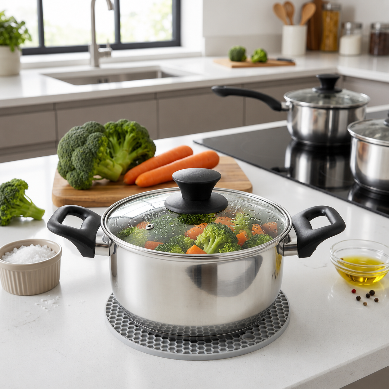 Bateria De Cocina Con Accesorios 7 Piezas Modelo Bali Marca Marmicoc - Imagen 5