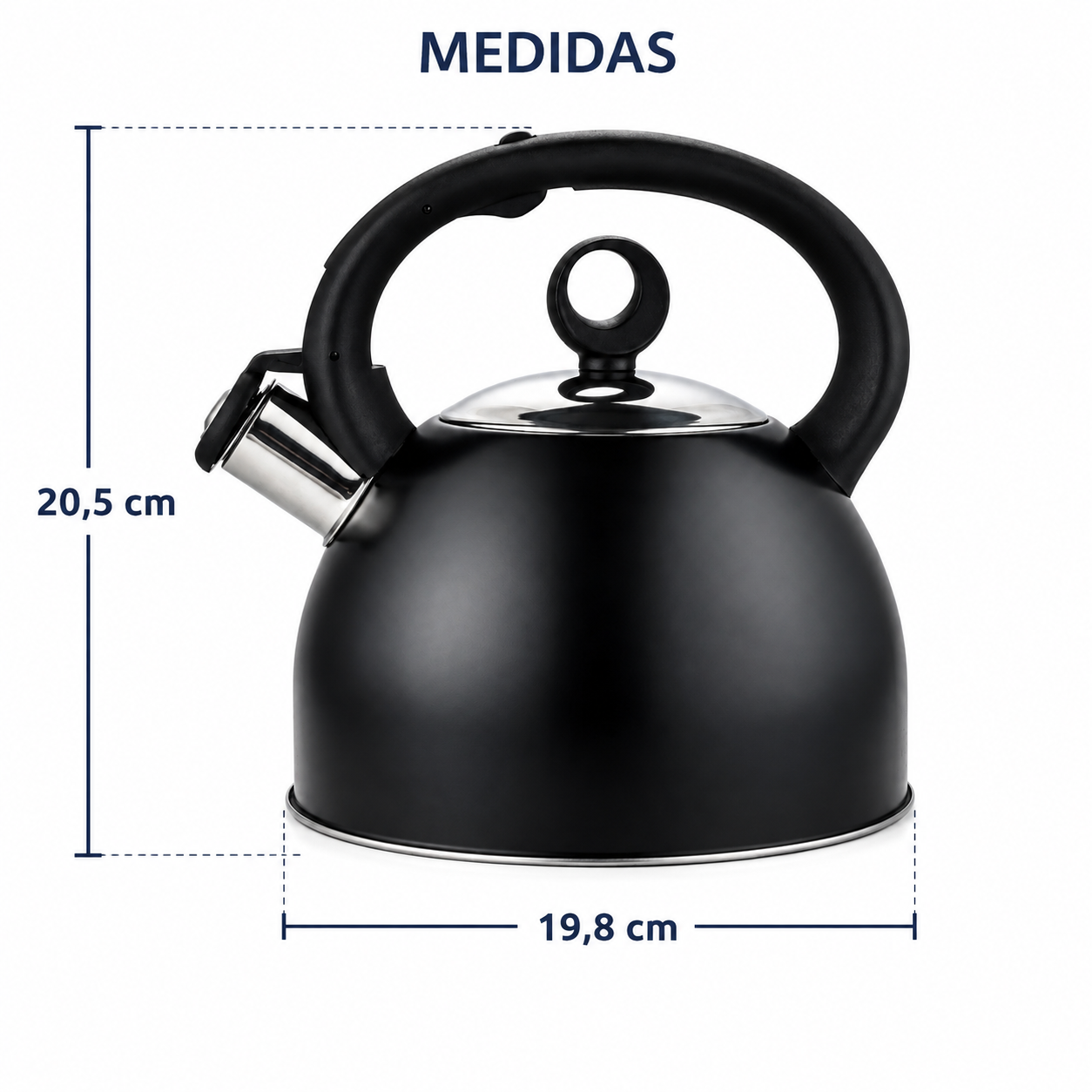 Tetera 2,5 Litros Acero Inox Modelo Dark Marca Vitta - Imagen 8