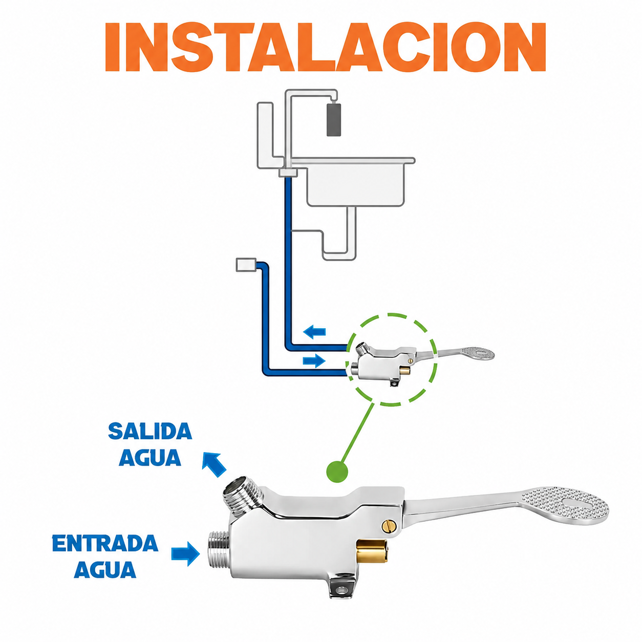 Válvula Pedal HE-HE 1/2" Marca Taumm - Imagen 3