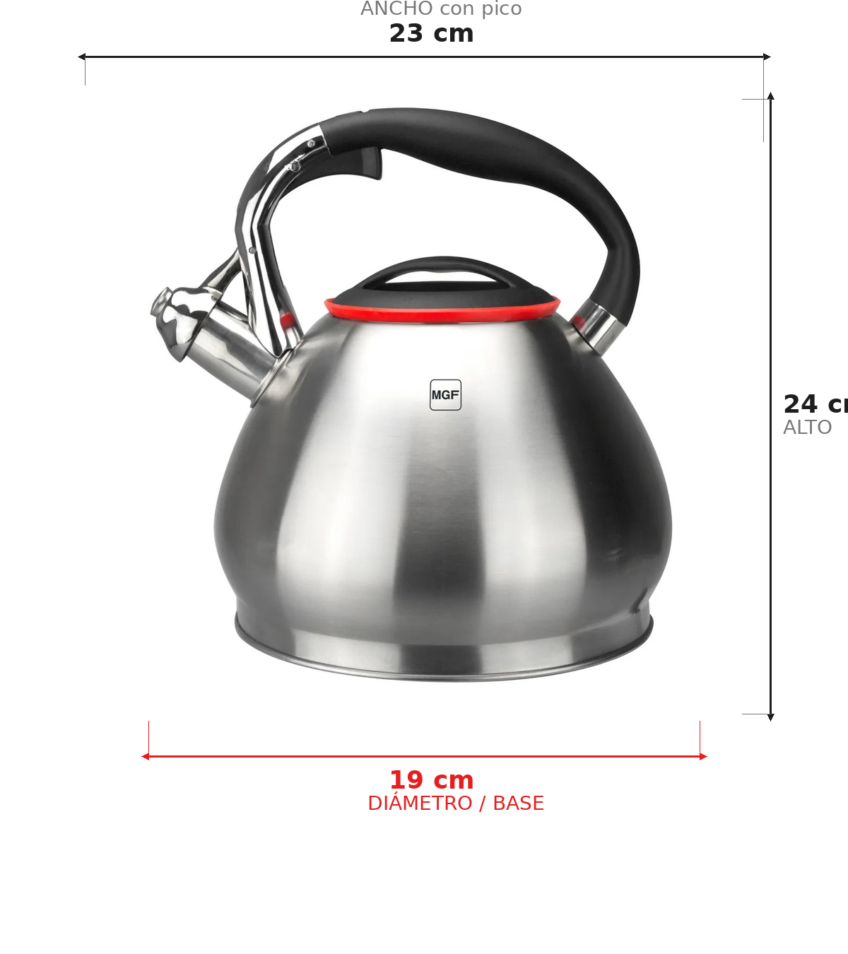 Tetera Acero Inoxidable 3.4 Litros Modelo Nova Marca Magefesa - Imagen 8