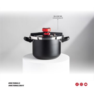 Olla a Presión Thomas TH-MOP08N 8 Litros Acero Inoxidable Triple Seguridad Inducción