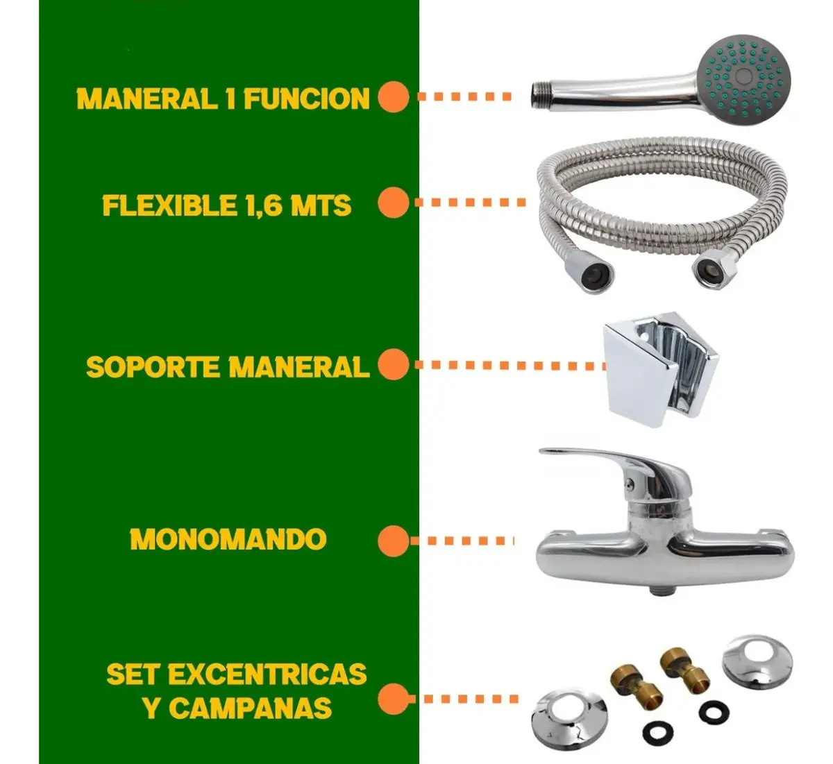 Monomando Llave Grifo Para Ducha Modelo Colomba Taumm - Imagen 8