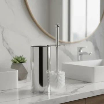 Escobilla Hisopo de Baño Limpia WC Marca Taumm Color Cromo