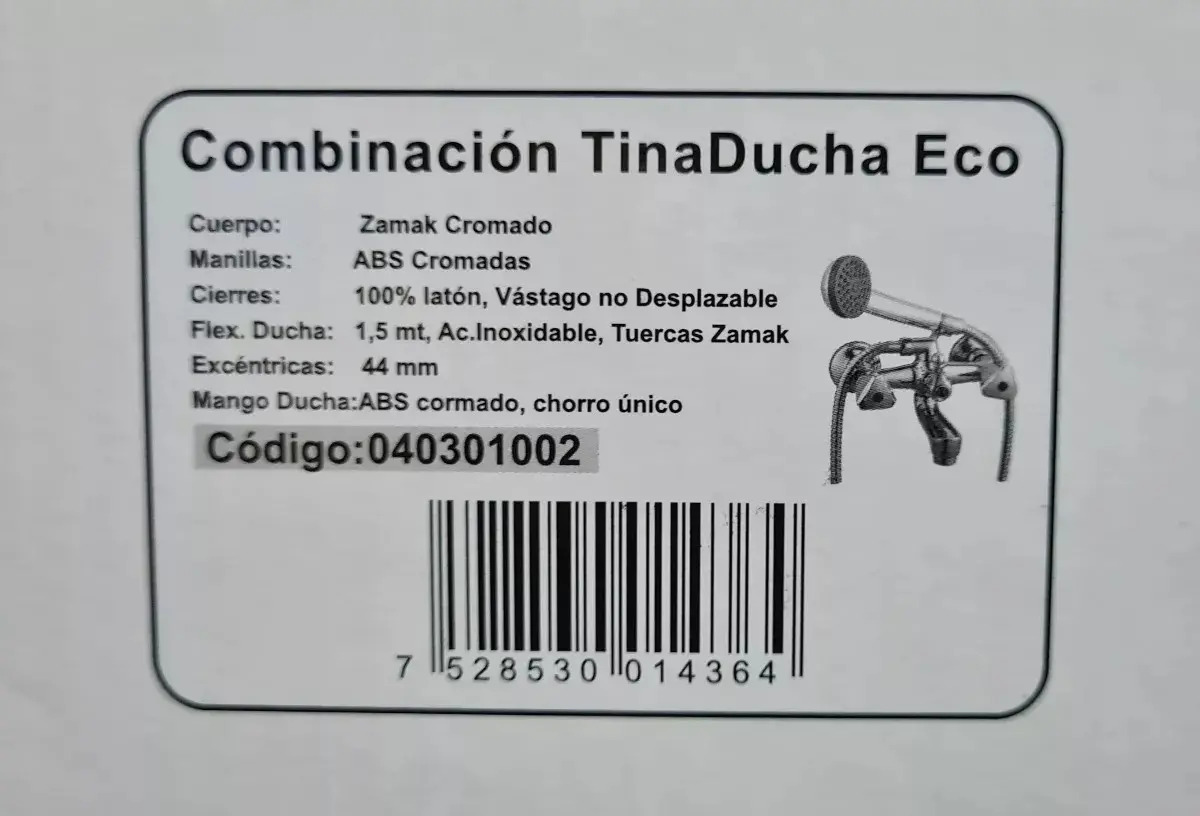 Llave Combinacion Tina Ducha Eco Taumm - Imagen 6