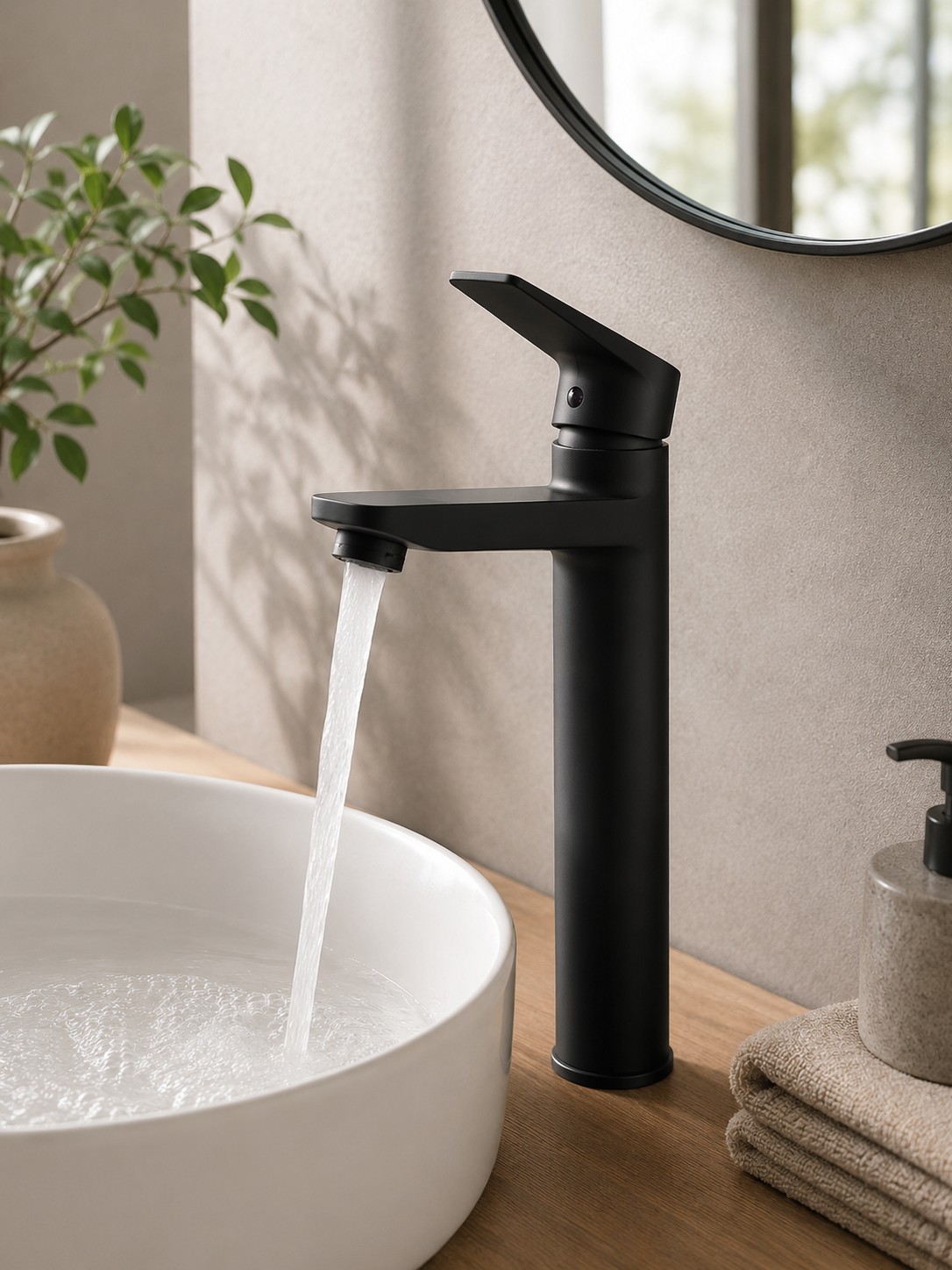Monomando Llave Grifo Alto Para Lavatorio Modelo Notte Marca Taumm