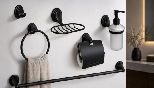 Kit Accesorios de Baño 6 Piezas Modelo Notte Marca Taumm