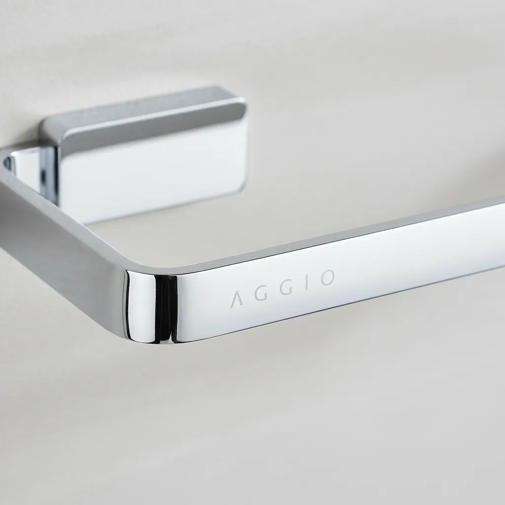 Toallero Colgador Porta Toalla Gancho Aggio Ottone Cromo - Imagen 3