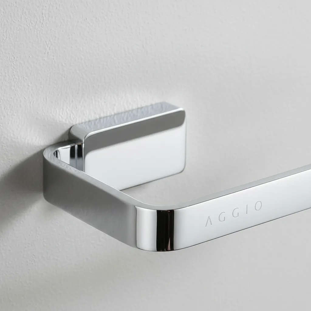 Toallero Colgador Porta Toalla Gancho Aggio Ottone Cromo - Imagen 6