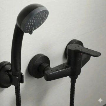 Monomando Llave Grifo Para Ducha Modelo Arezzo Marca Stretto Color Negro